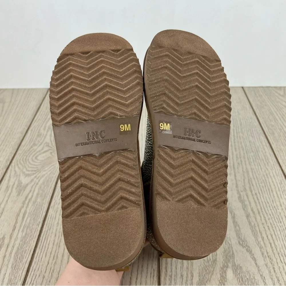 I.N.C. International Concepts Ariee Mini Cold Weather Booties 9M Tan Bling $60